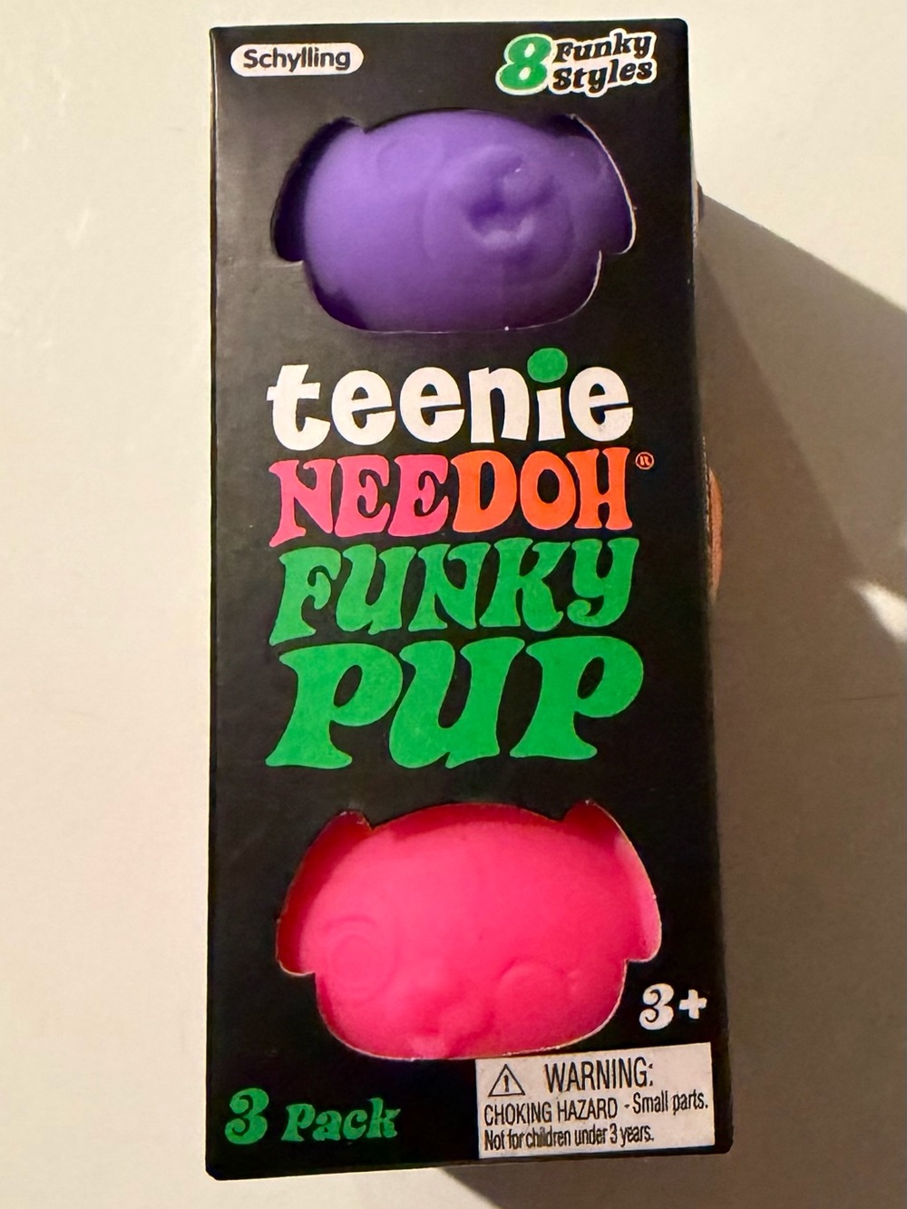 Teenie Needoh Funky Pup 3-Pack - Purple, Orange & Pink